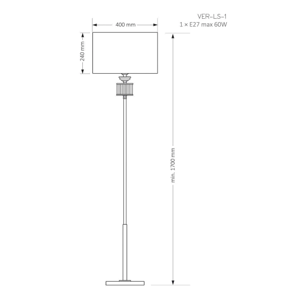 Podłogowa lampa do sypialni Verde VER-LS-1 (ZM) brązowa mosiądz