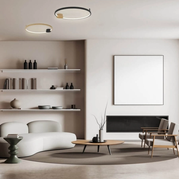 Ringowa sufitowa lampa 23096 LED 24W 3000K do jadalni złoty czarny