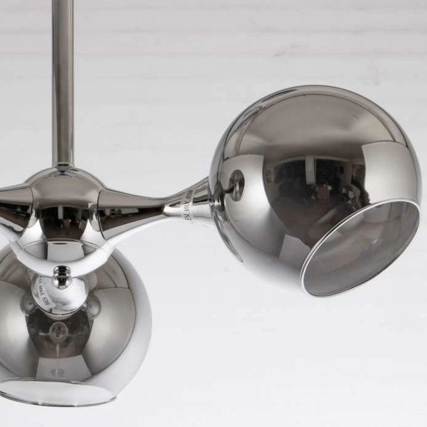 Loftowa lampa sufitowa VEN C854-3 szklana modernistyczna chrom przydymiona