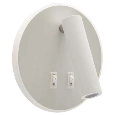 Kinkiet LAMPA ścienna OTELLO LED C 03722 Ideus okrągła OPRAWA metalowa LED 6W 3000K + 3W 4000K tuba regulowana biała
