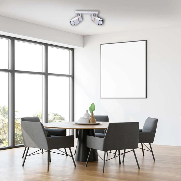 LAMPA sufitowa VIDAR MLP5406 Milagro skandynawska OPRAWA metalowe reflektroki SPOT prostokątny biały