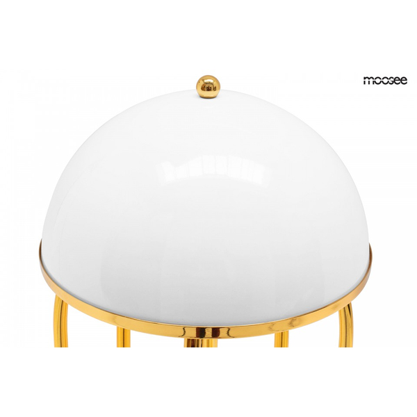 Biurkowa lampka BOTTEGA złoto biała lampa na stolik ruchoma