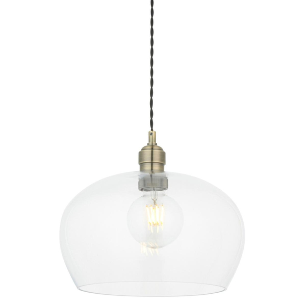 Wisząca lampa nad stół L&-1100948 Light& kopuła szklana mosiądz