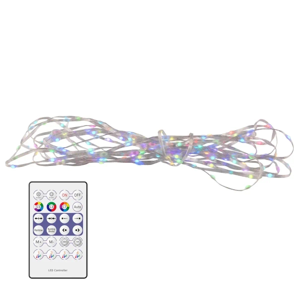 Łańcuch świąteczny girlanda 324405 LED 10W RGB USB z pilotem przezroczysty