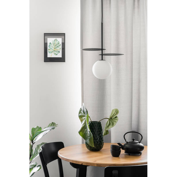 Wisząca lampa nad stół Fyllo FYA122P0 kula ball biała czarna