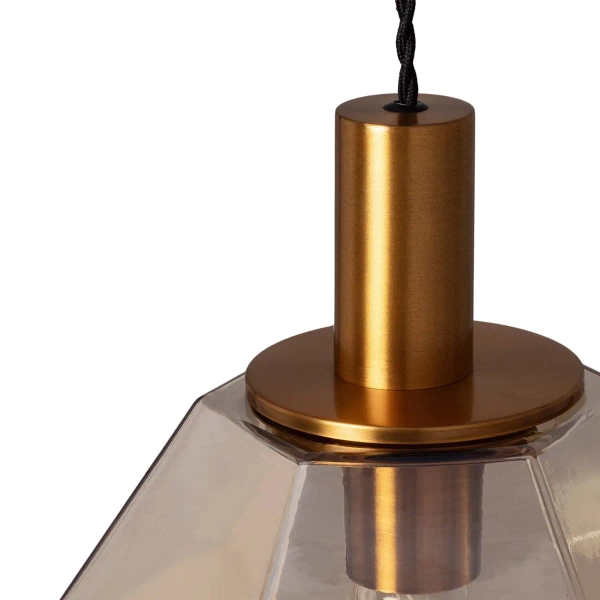 Geometryczna lampa wisząca Baciata ABR-LWS-A-BAC do sypialni bursztynowa