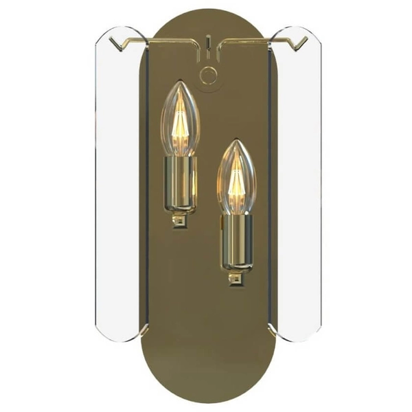 Szklany kinkiet ścienny Nira MB3523-2-EGN Zumaline złota przezroczysta