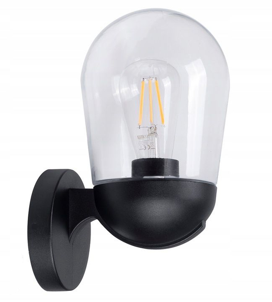 Zewnętrzna lampa ścienna SLP8204 szklany kinkiet do ogrodu czarny