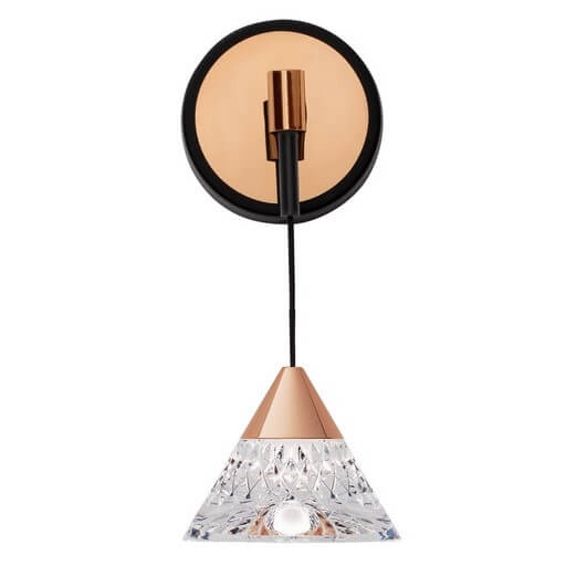 Kryształowy ścienny kinkiet GUAY LE44213 LED 7W 3000K stożek złoty czarny