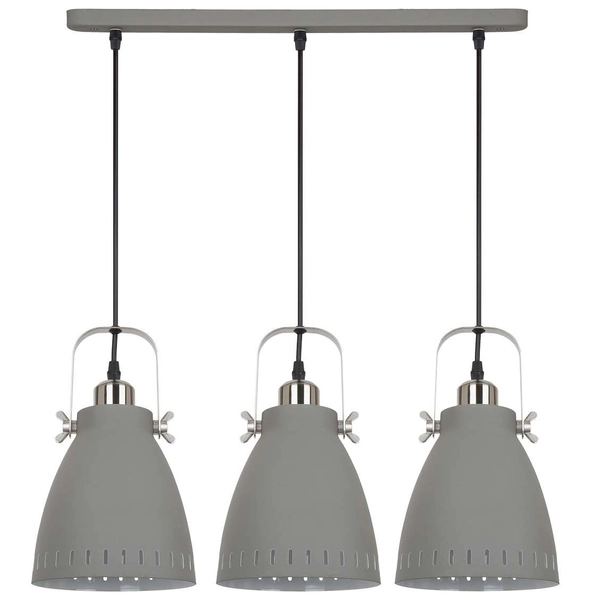 Industrialna LAMPA wisząca FRANKLIN MD-HN8026S-3-GR+S.NICK Italux metalowa OPRAWA listwa zwis loft szary