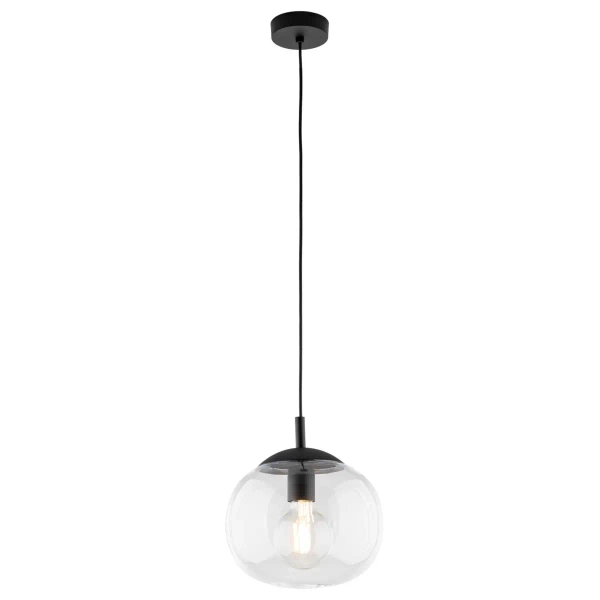 Kulista lampa wisząca VIBE 4816 do sypialni czarny przezroczysty