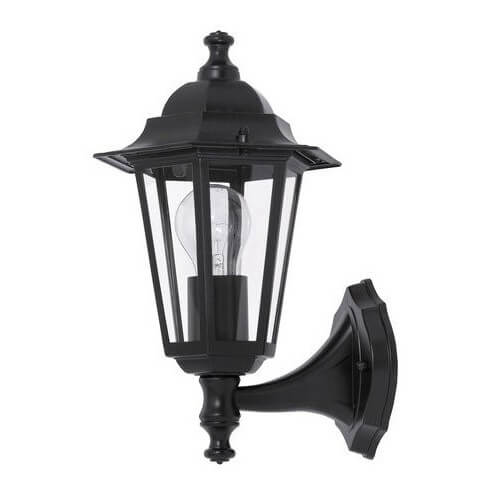 Ogrodowa lampa na ścianę VELENCE 8204 szklana IP43 czarna przezroczysta