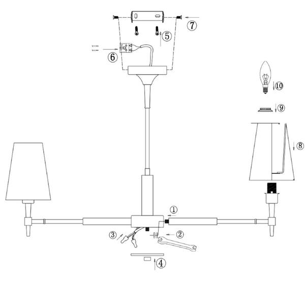LAMPA sufitowa ZARAGOZA H001CL-07BS Maytoni abażurowa OPRAWA klasyczna mosiądz