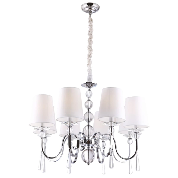 Salonowa lampa wisząca CHARLOTTE P0110 Maxlight metal tkanina chrom