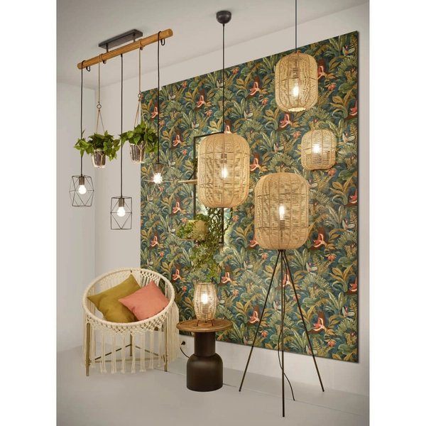 Trójnożna lampa stojąca Runa 403000132 Trio koszyk do sypialni brązowa