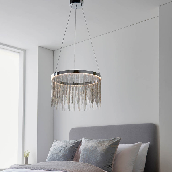 Wisząca lampa wodospad Zelma 97368 LED 20W 2800-6000K chrom srebrny