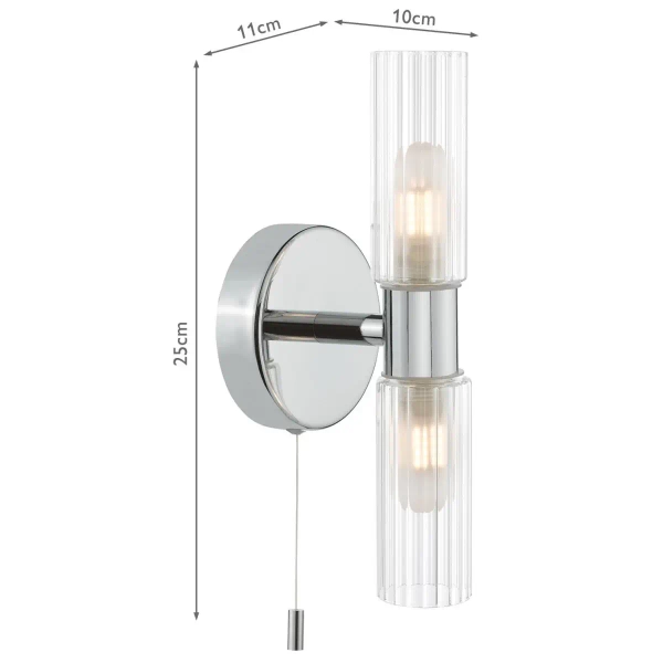 Ścienny kinkiet łazienkowy Bolton BOL0950 góra-dół IP44 chrom