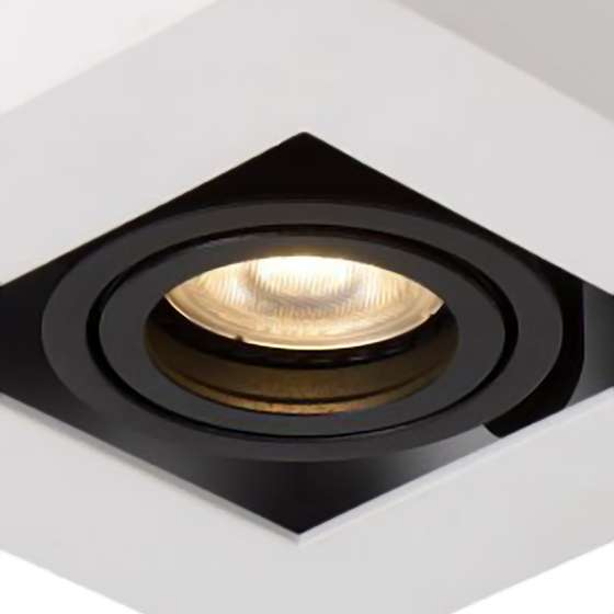 LAMPA sufitowa CASEMIRO IT8001S1-WH/BK Italux natynkowa OPRAWA metalowa SPOT kwadratowy biały