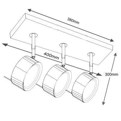 LAMPA sufitowa FUSSA 2220 Shilo reflektorowa OPRAWA regulowana SPOT metalowy jerry czarny