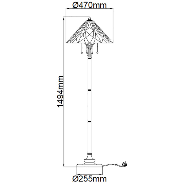 Podłogowa lampa do salonu Victory QZ-VICTORY-FL witrażowa brązowa kolorowa