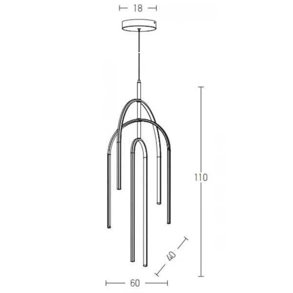 Geometryczny ledowy żyrandol 1931 LED 80W 3000K do jadalni złoty