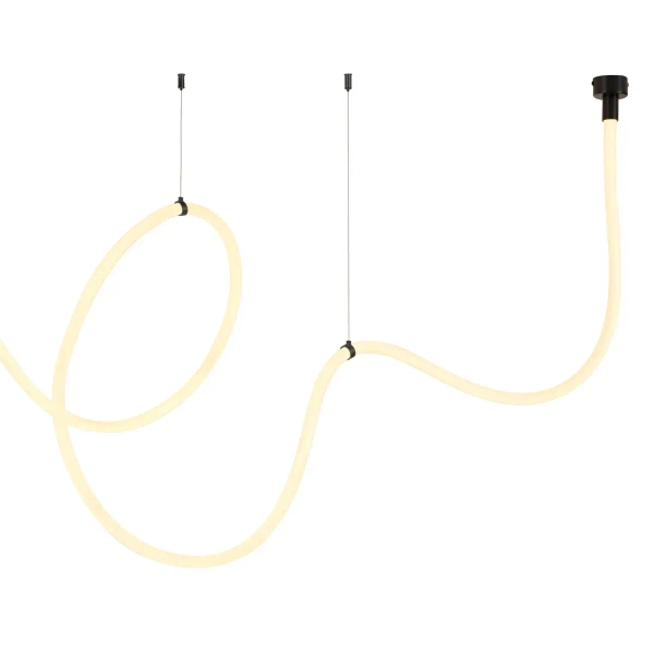Lampa wisząca nowoczesna SNAKE MD1021-5 biała czarna metal PVC 72W 3000K 5M wąż ledowy