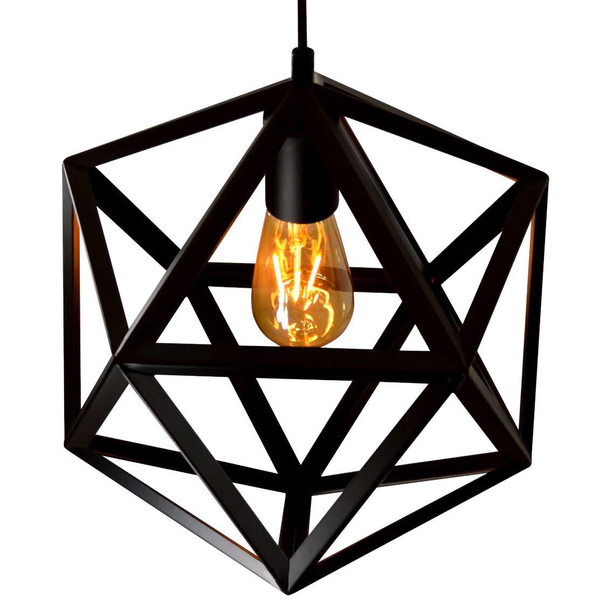 Retro LAMPA wisząca DENMARK 305534 IL MIO metalowa OPRAWA vintage zwis klatka czarna