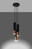 Loftowa LAMPA wisząca SL.0949 modernistyczna OPRAWA metalowy ZWIS kaskada czarna miedź