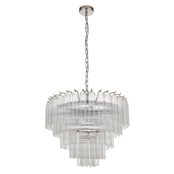 Lampa wisząca szklana Toulouse 104090 tuby nad stół nikiel