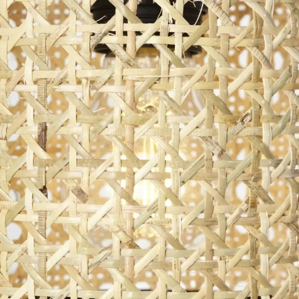 Ażurowa lampa ścienna Wiley 99088/09 ratanowa beżowa czarna