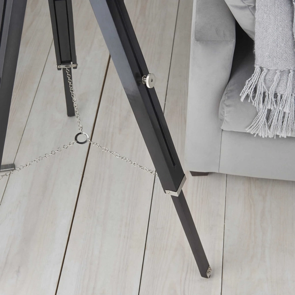 Industrialna lampa podłogowa Nautical EH-NAUTICAL-FL Endon statyw nikiel czarny