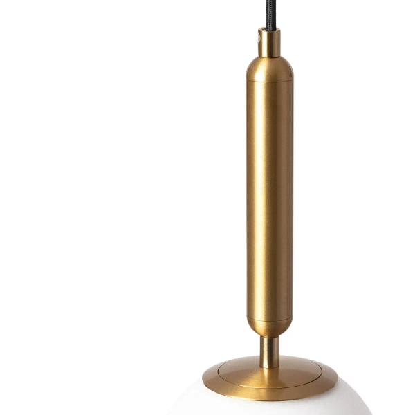 Okrągła lampa wisząca Sigma ABR-LWSO-15S kulista biała złota