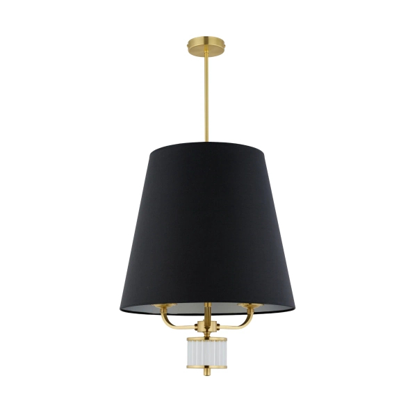Wisząca lampa abażurowa Prato PRA-ZW-1 (ZM) nad stół mosiądz czarny