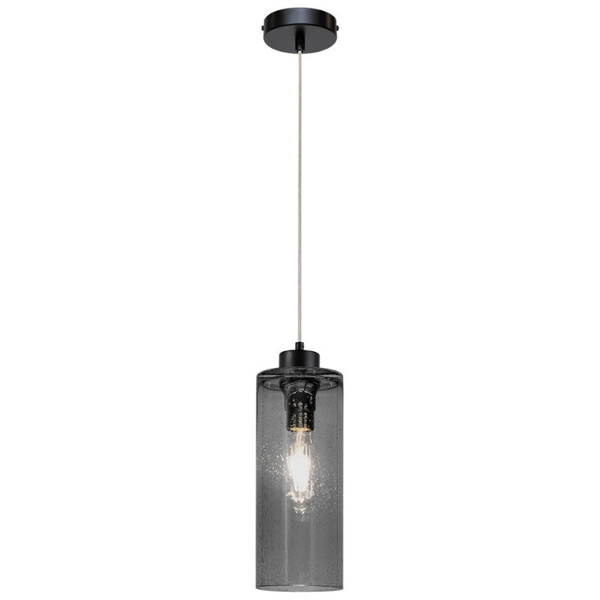 Lampa wisząca ZEFIR 113870104 skandynawski zwis szklany przydymiony czarny