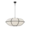 Lniana lampa wisząca RABRE LE-52014 beżowa czarna 1xE27 tkaninowa