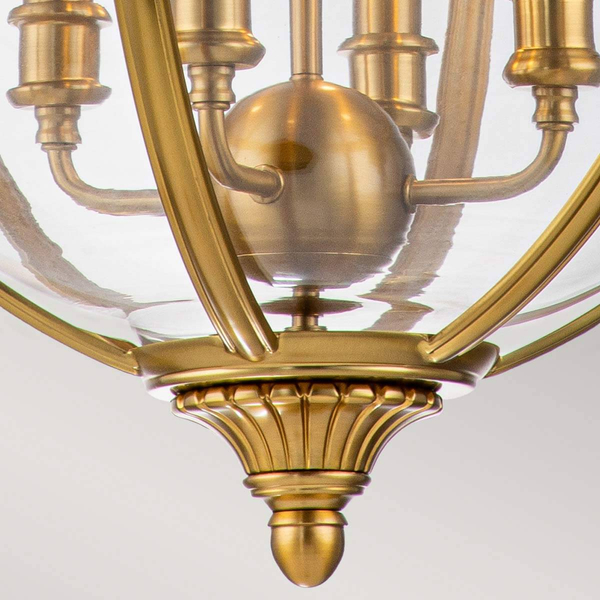 Wisząca lampa retro Adams FE-ADAMS-4P-BB Feiss przezroczysta mosiądz