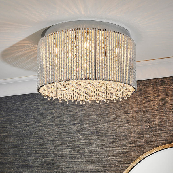 Sufitowa lampa kryształowa Galina 81980 okrągła glamour chrom przezroczysty