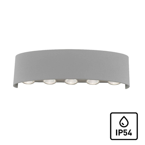 Ogrodowy kinkiet srebrny Carlo LED 8W 3000K elewacyjny outdoor