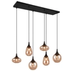 Wielopunktowa lampa zwieszana VESTARI DL613317000 czarna bursztynowa