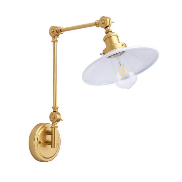 Kinkiet ścienny loftowy Retro ABR-KRNW-GW Abruzzo z regulacją złoty biały