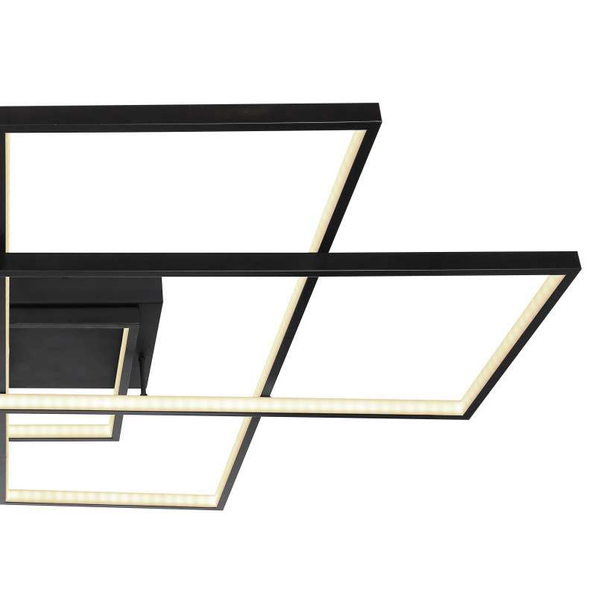 Geometryczna LAMPA sufitowa GABRIEL 67227-100B Globo metalowa OPRAWA plafon LED 100W 3000K - 6000K prostokątne czarne białe