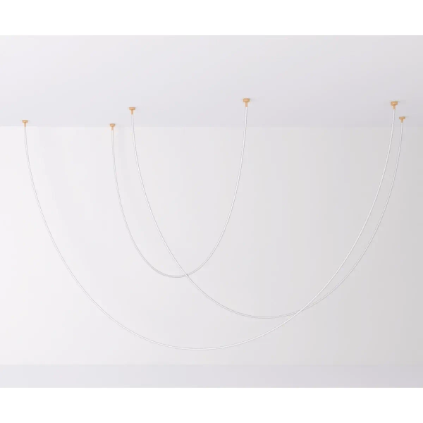 Lampa wisząca wąż led SNAKE MD1021-5 gold biała złota metal PVC LED 72W 3000K 5M do sypialni