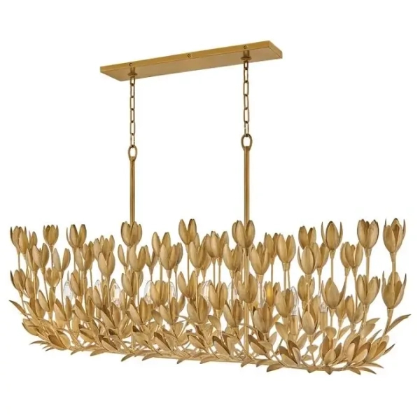 Dekoracyjna wisząca lampa Flora QN-FLORA10-GD kwiaty do jadalni złote