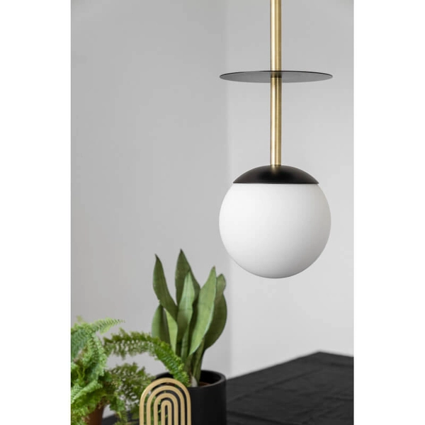 Metalowa lampa wisząc nad wyspę Plaat PLA132P0 nad wyspę biała czarna mosiądz