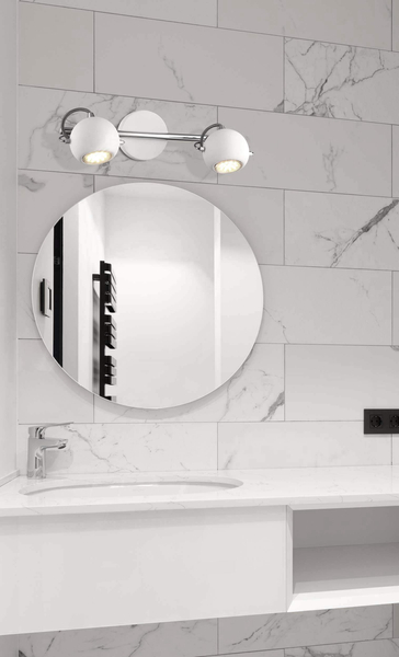 Ścienna lampa Salva K-8002/2 WH nad lustro biała chrom