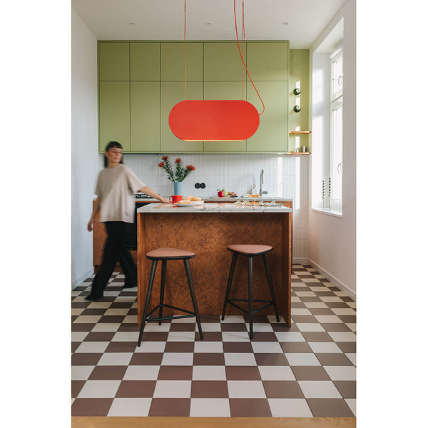 Ledowa wisząca lampa Malumi MLA61212P2 LED 24W 3000K czerwona pomarańczowa