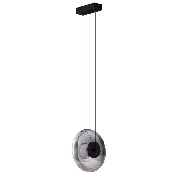 Wisząca lampa nad wyspę HUACARAJE LE44827 LED 8W 3000K okrąg przydymiona czarna