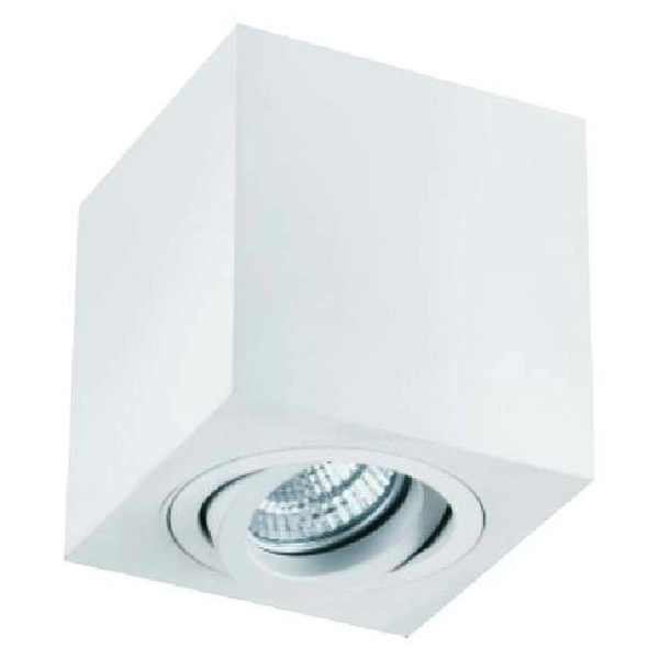 Spot LAMPA sufitowa Lago Bianco Orlicki Design regulowana OPRAWA metalowa kostka cube biała