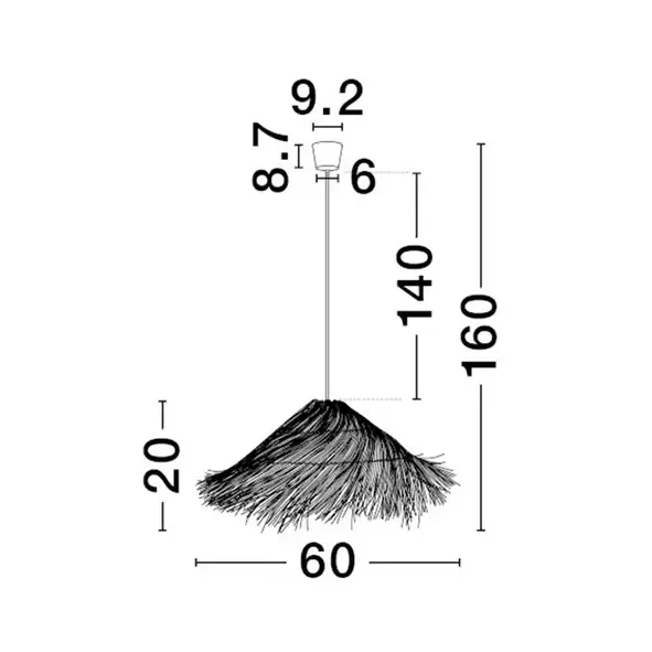 Ratanowa lampa wisząca TORENLA LE45369 skandynawska naturalna