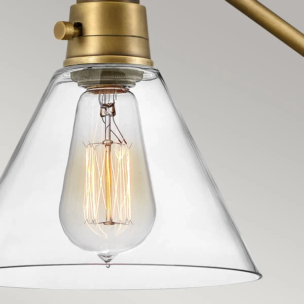 Szklany kinkiet ścienny Arti HK-ARTI-1W-HB-CG przezroczysty mosiądz